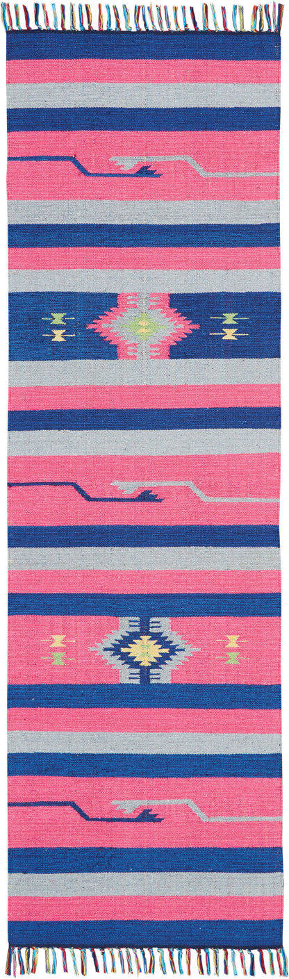 Nourison Home Baja BAJ01 Pink Blue Transitional Woven Rug