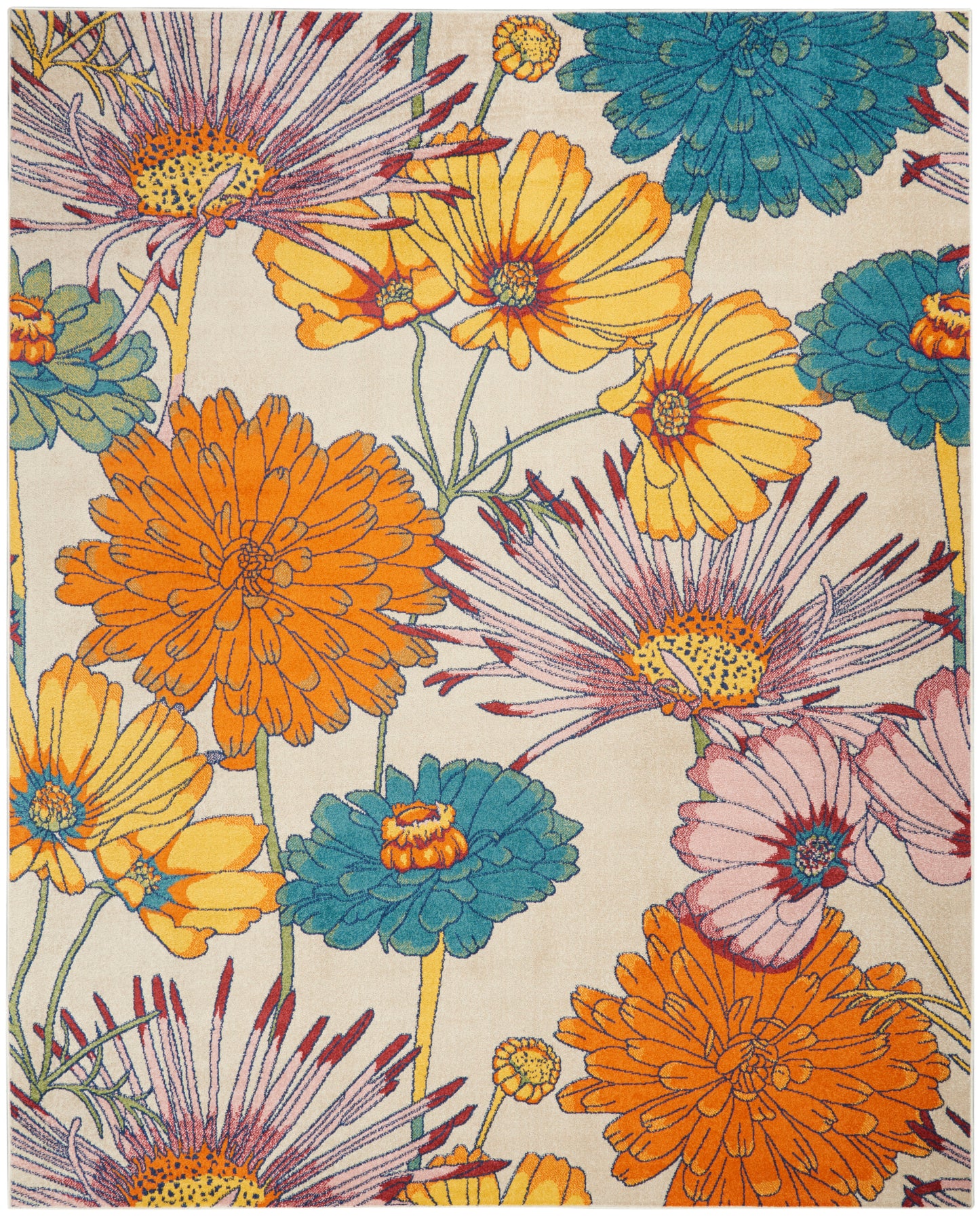 Nourison Home Allur ALR06 Ivory Multicolor Contemporary Power-loomed Rug