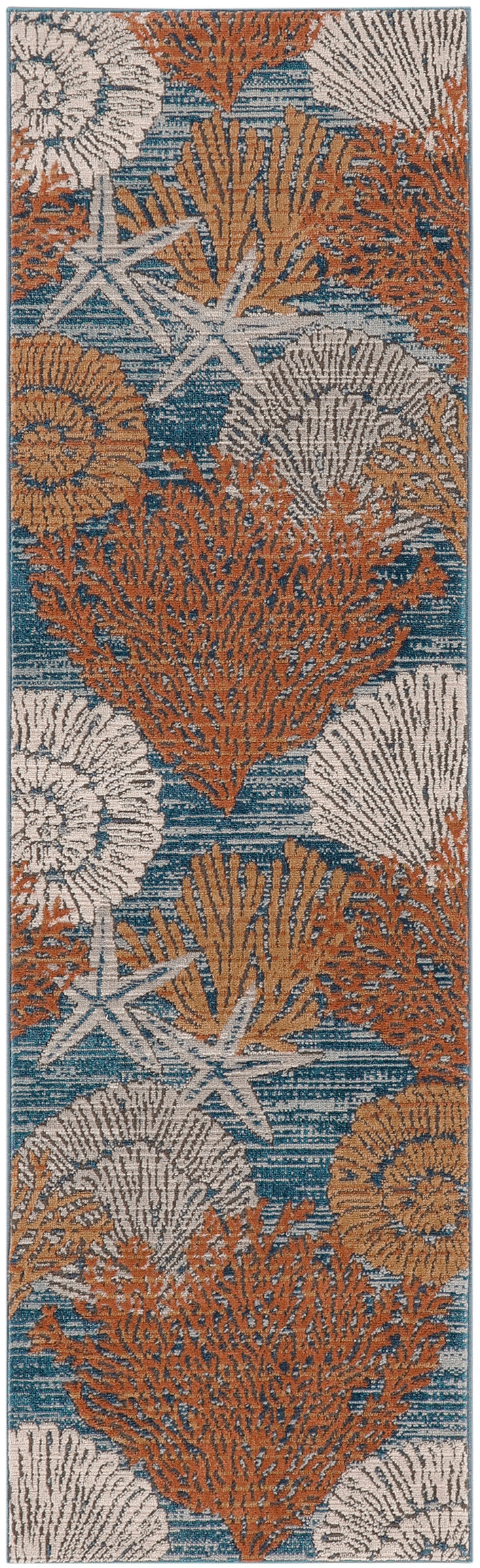 Nourison Home Seaside SDS04 Blue Multicolor Contemporary Power-loomed Rug