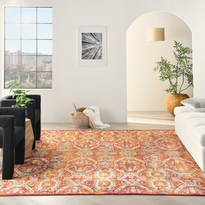 Nourison Home Allur  Red Multicolor  Transitional