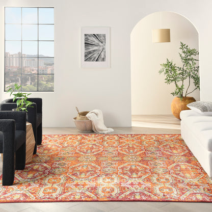 Nourison Home Allur  Red Multicolor  Transitional