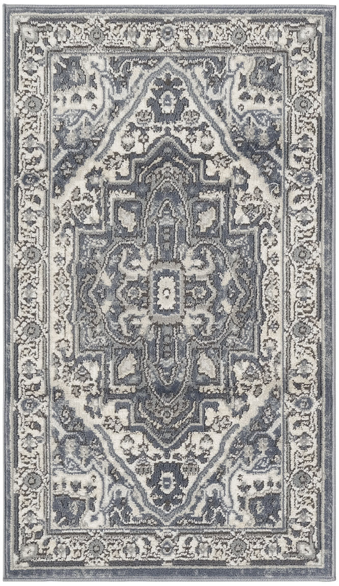 Nourison Home Quarry QUA18 Navy Ivory Traditional Power-loomed Rugs