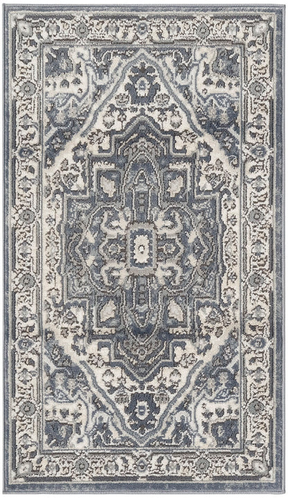 Nourison Home Quarry QUA18 Navy Ivory Traditional Power-loomed Rugs