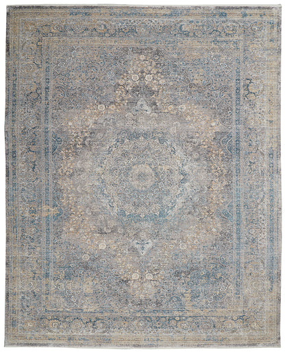 Nourison Home Starry Nights STN06 Cream Blue Traditional Loom-woven Rug