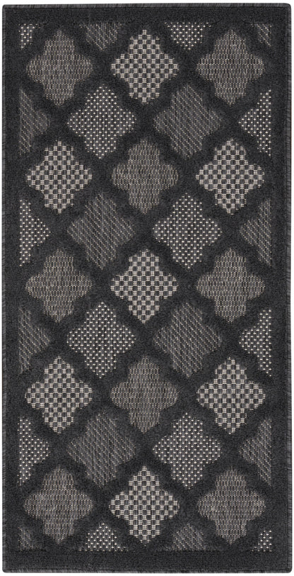 Nourison Home Easy Care NES01 Charcoal Black Contemporary Flat Weave Rug