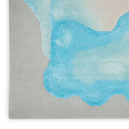 Nourison Home Prismatic  Sea Mist Blue  Contemporary