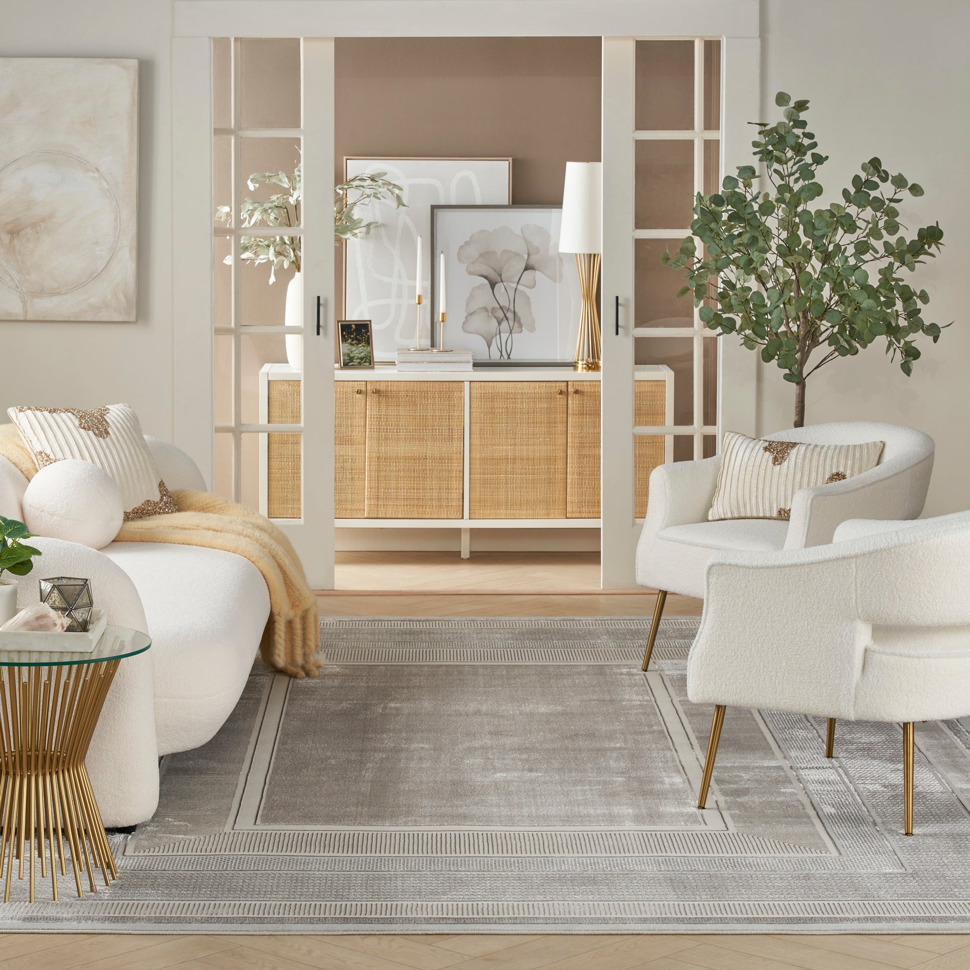 Nourison Home Glitz  Silver  Contemporary