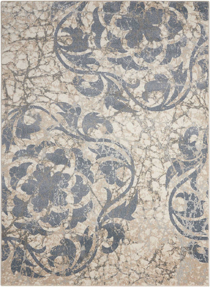 Nourison Home Maxell MAE10 Ivory Blue Contemporary Power-loomed Rugs
