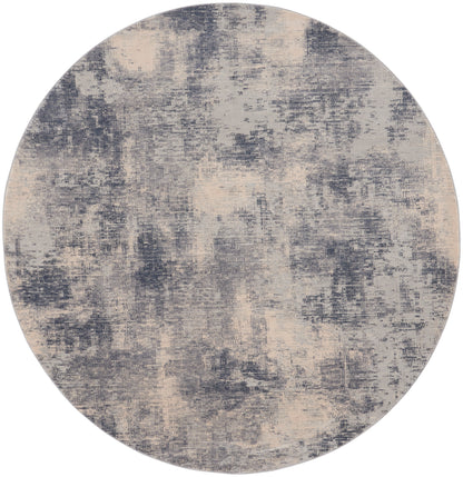 Nourison Home Rustic Textures RUS02 Blue Ivory Contemporary Power-loomed Rugs