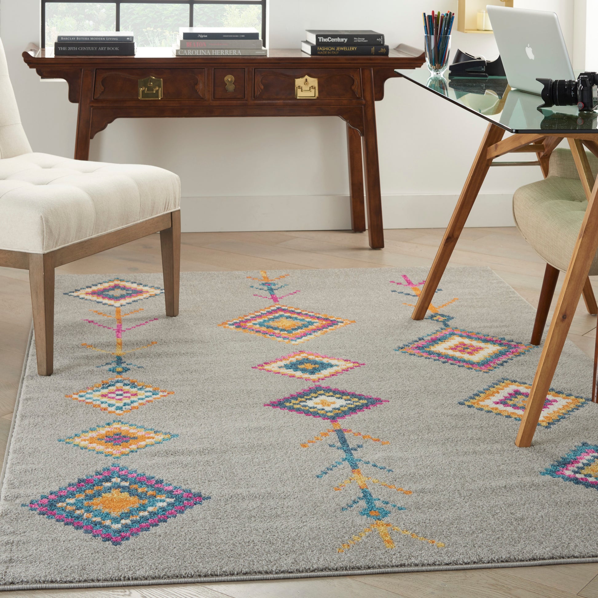 Nourison Home Passion  Grey Multicolor  Transitional