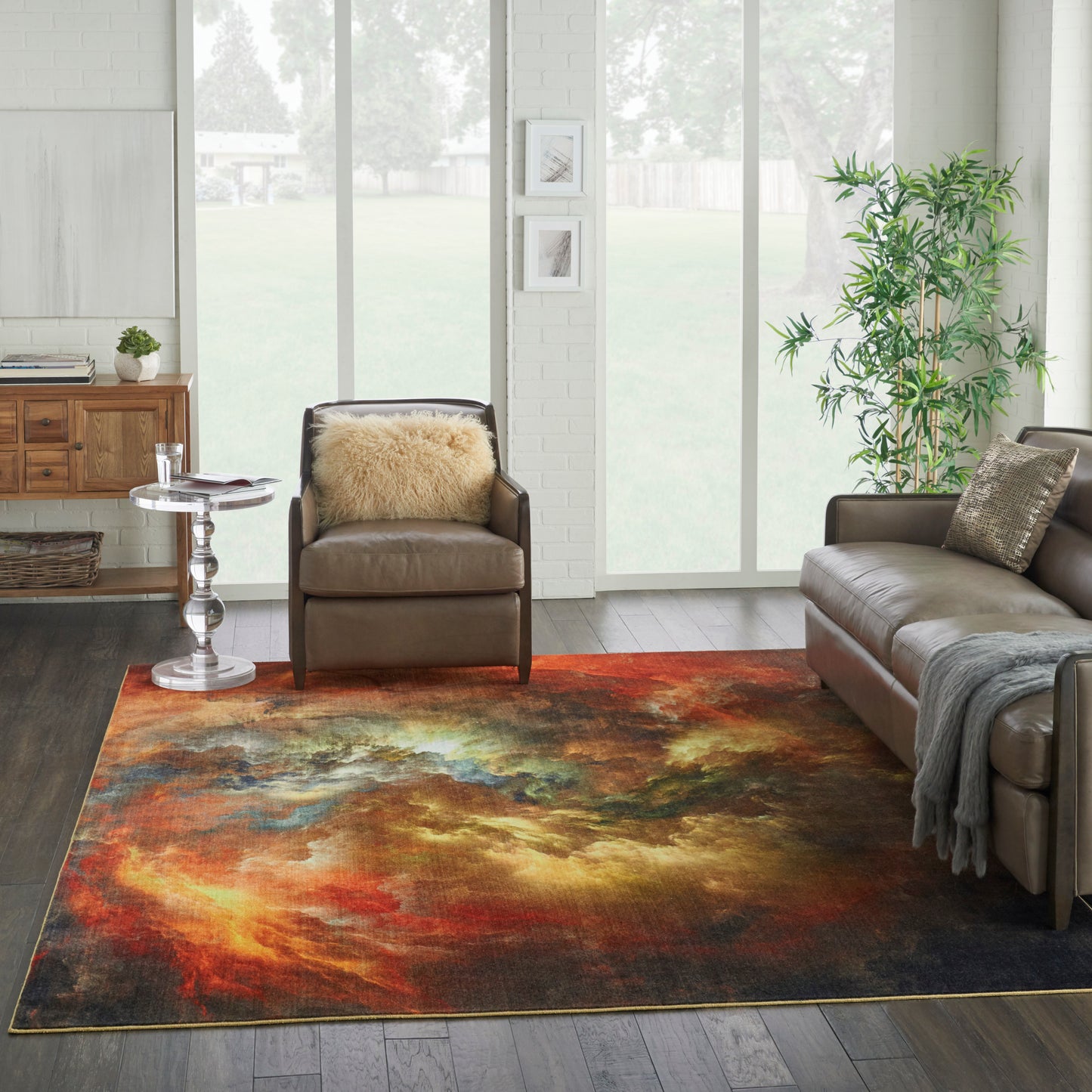 Nourison Home Le Reve  Red Multicolor  Contemporary