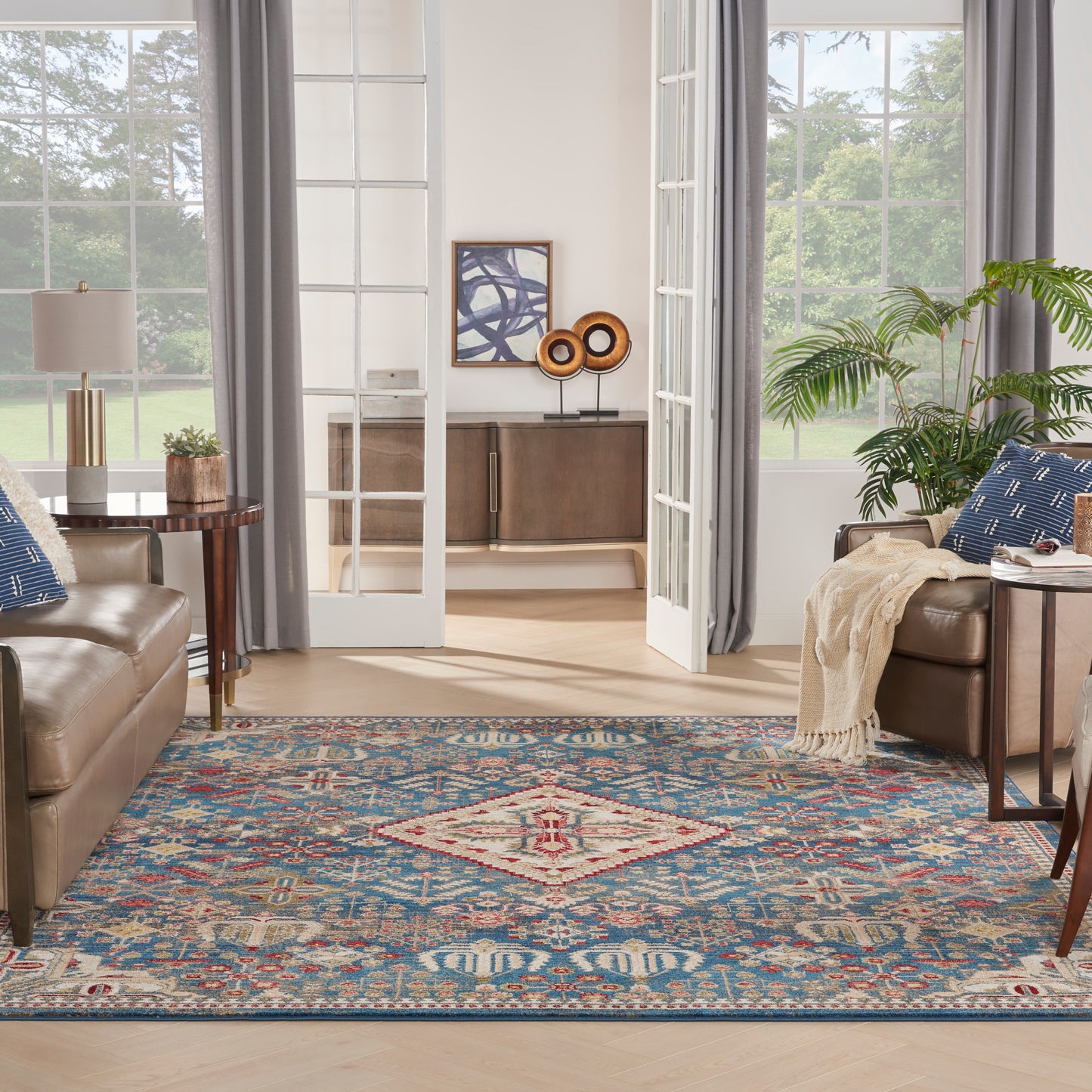 Nourison Home Karisma  Blue Ivory  Traditional