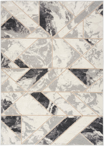 Nourison Home Elation ETN11 Ivory Grey Contemporary Power-loomed Rug