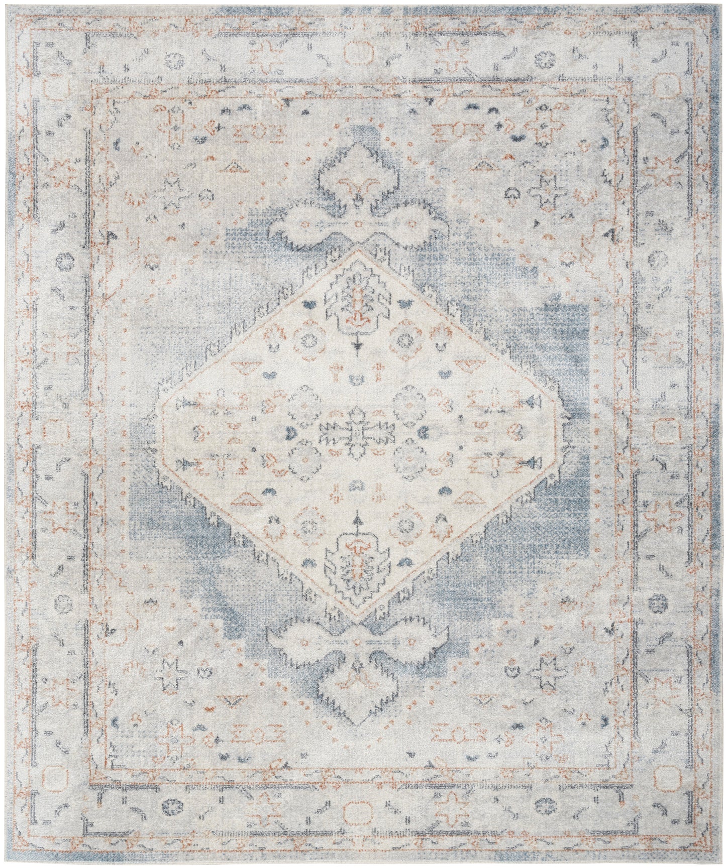 Nourison Home Astra Machine Washable ASW11 Light Blue Traditional Power-loomed Rug