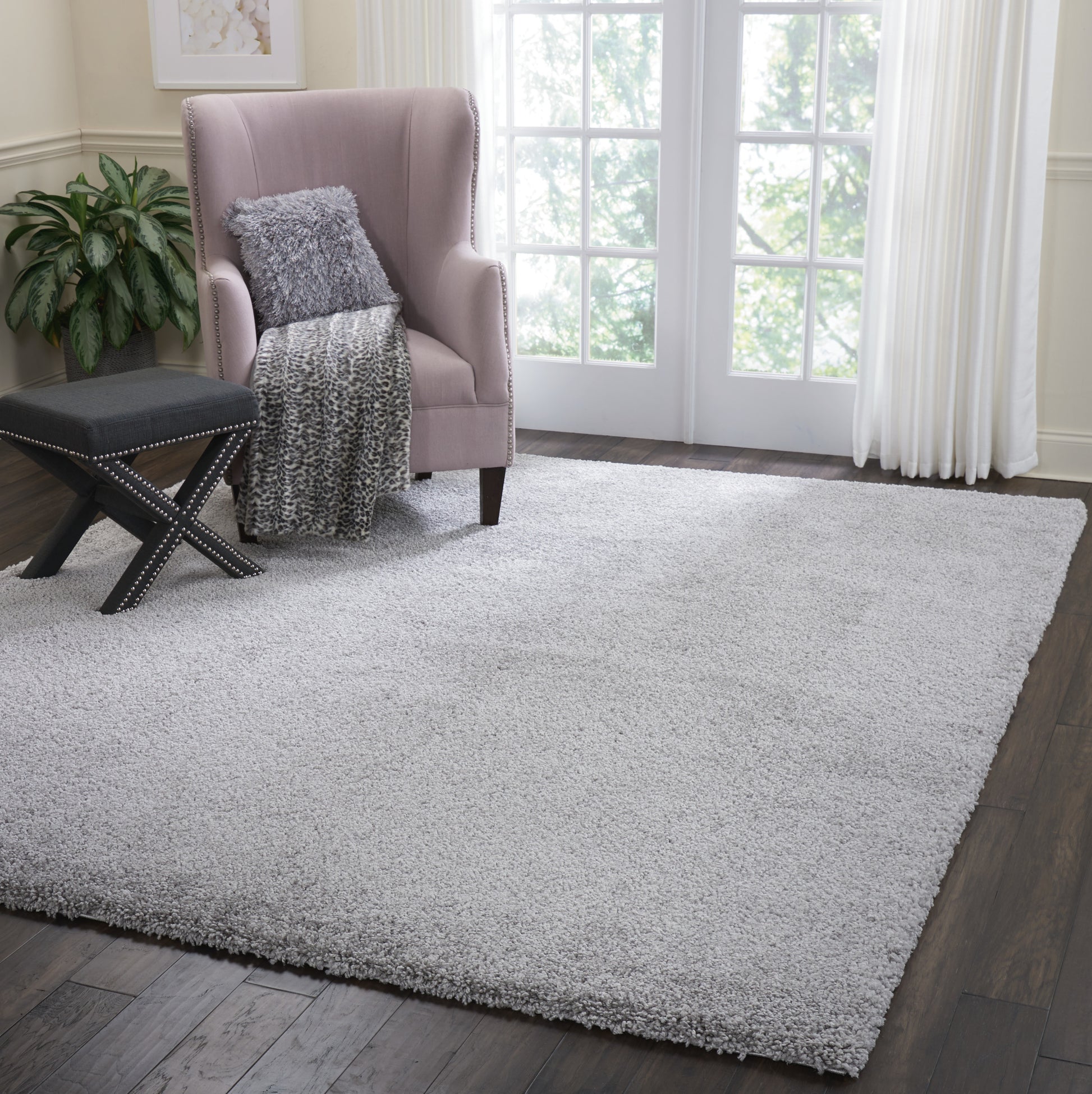 Nourison Home Malibu Shag  Silver Grey  Contemporary