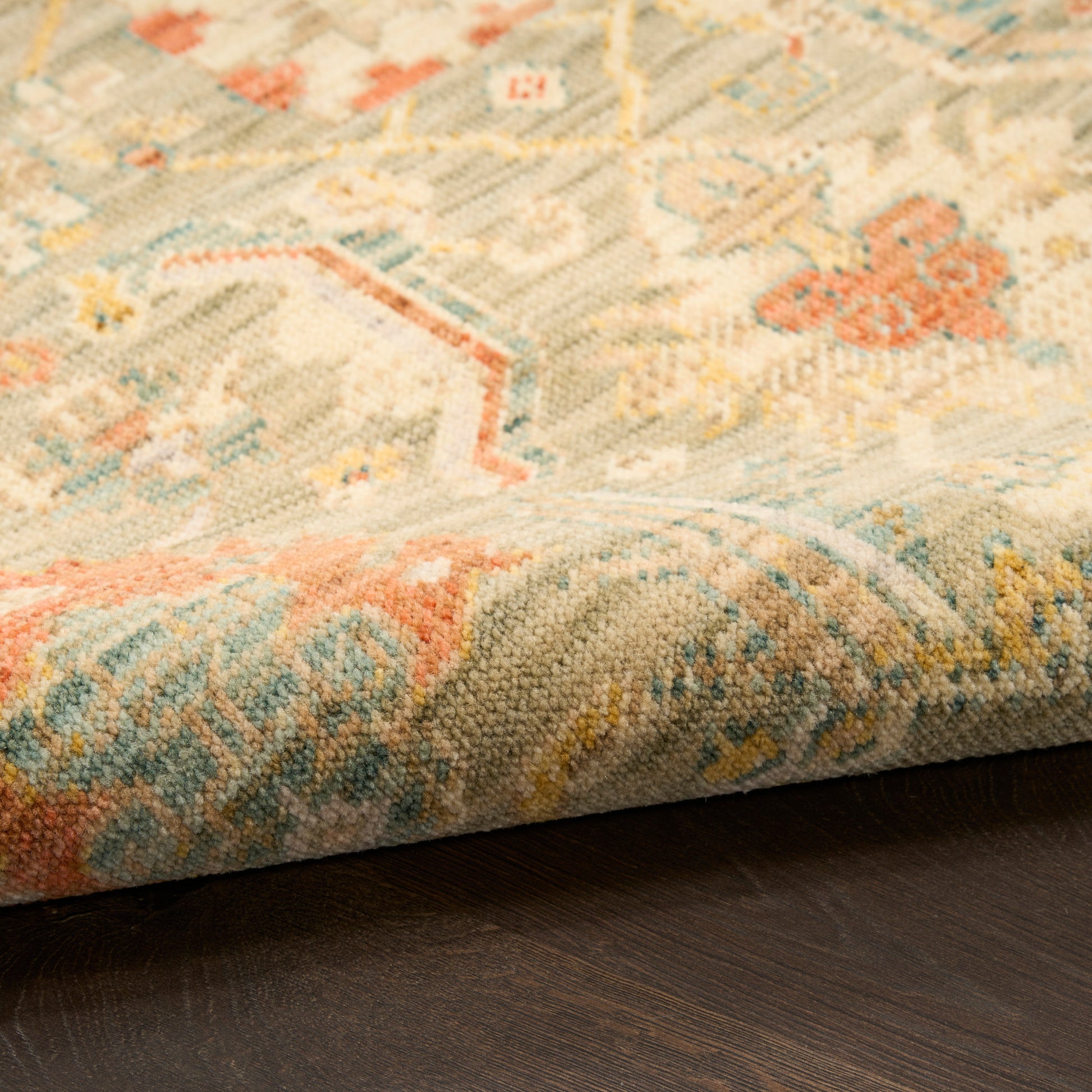 Nourison Home Antique Bloom  Sage Multicolor  Traditional