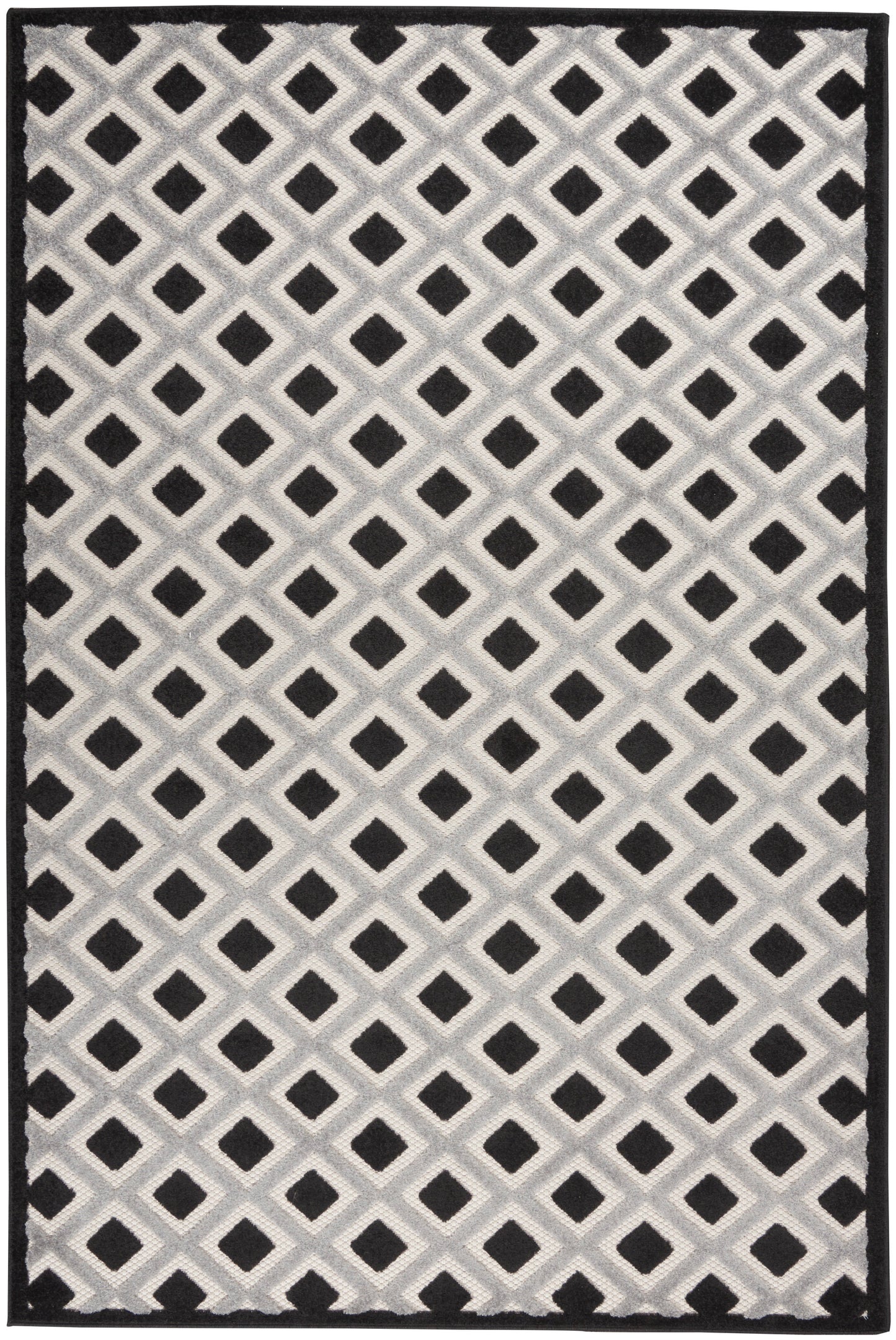 Nourison Home Aloha ALH26 Black White Contemporary Power-loomed Rugs