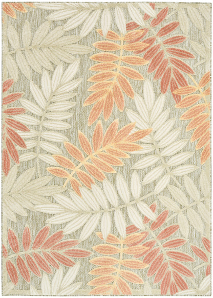 Nourison Home Aloha ALH18 Sage Rose Contemporary Power-loomed Rugs