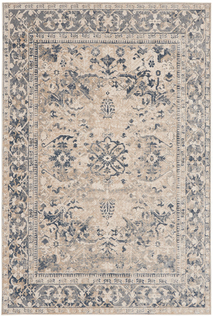 Nourison Home Malta MAI05 Ivory Blue Traditional Power-loomed Rug