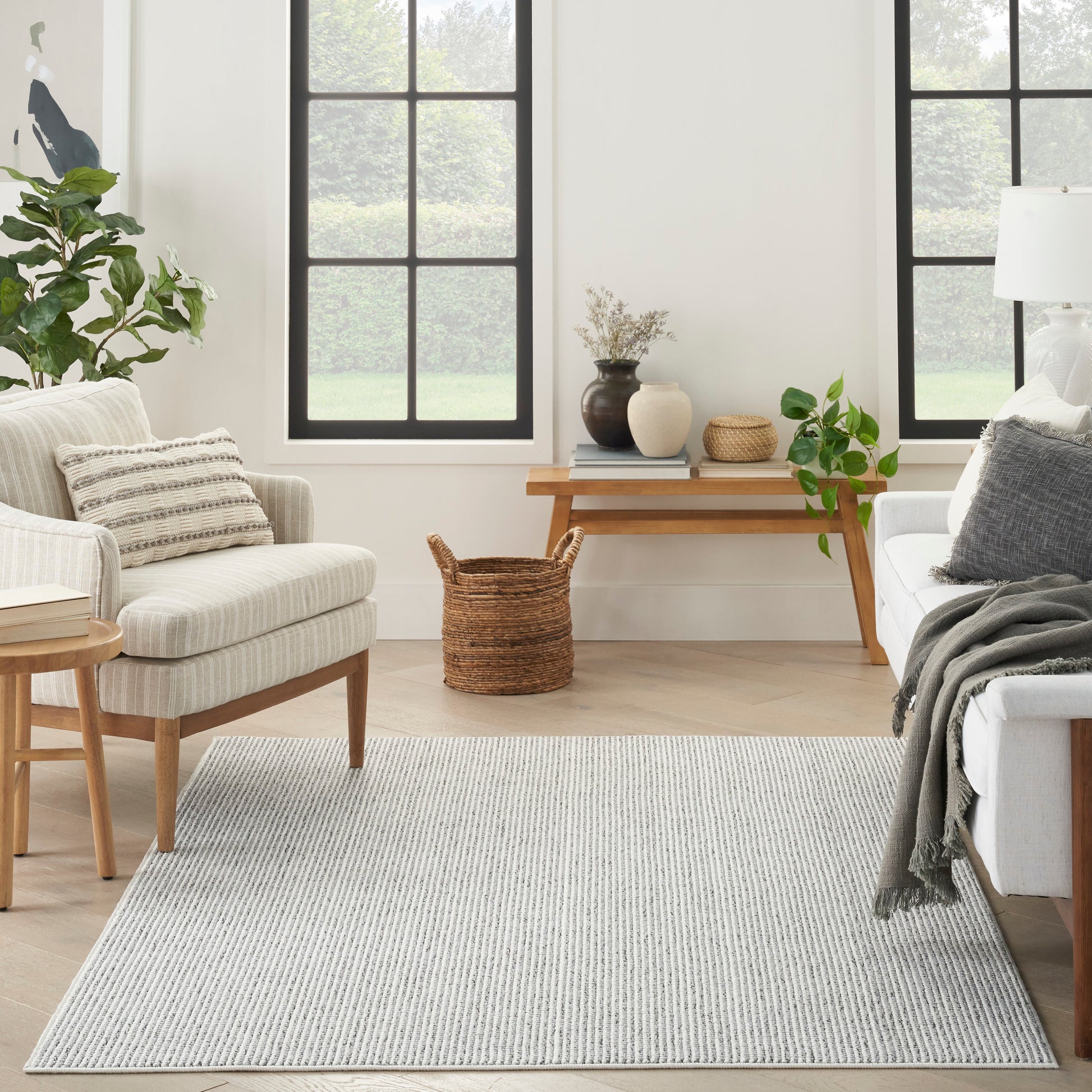 Nourison Home Natural Texture  Ivory Grey  Contemporary