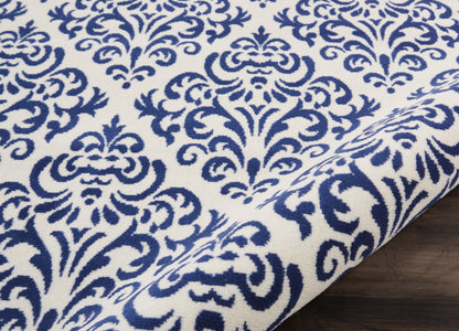 Nourison Home Grafix  White Blue  Transitional