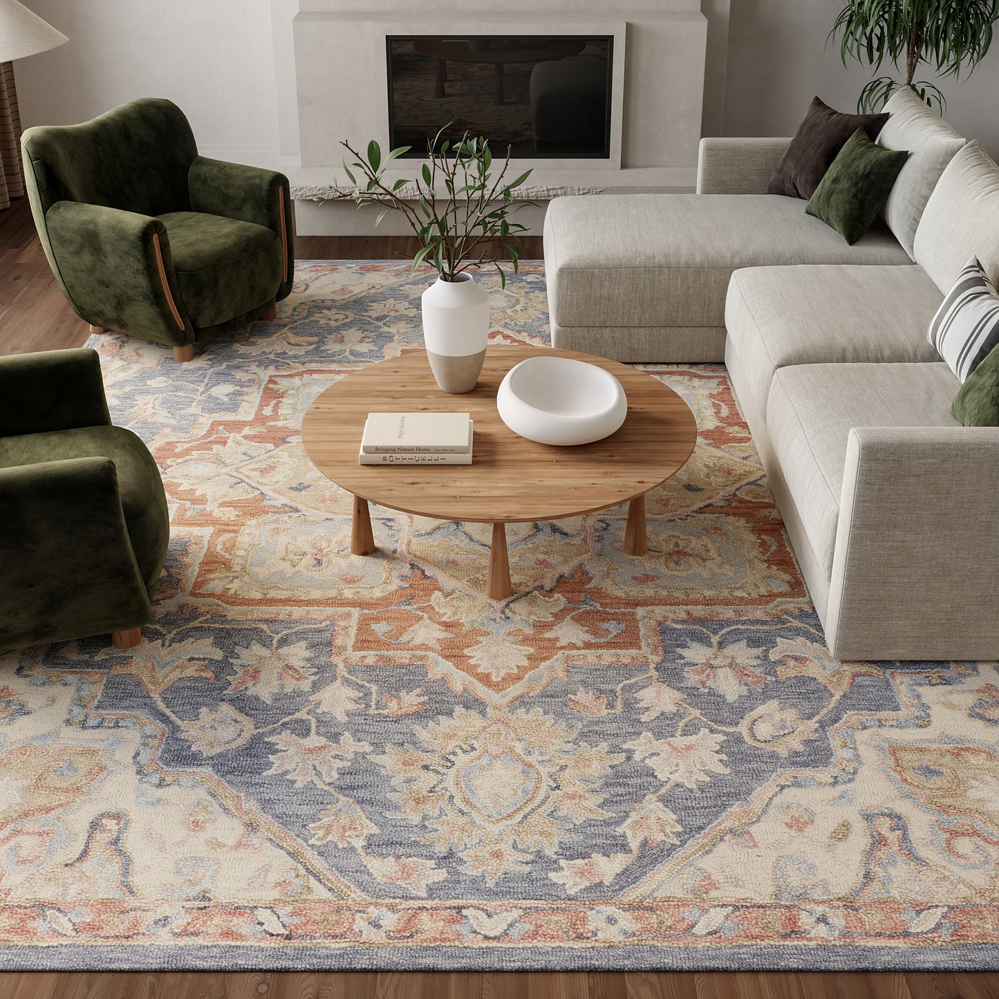 Nourison Home Maison  Blue Ivory  Traditional