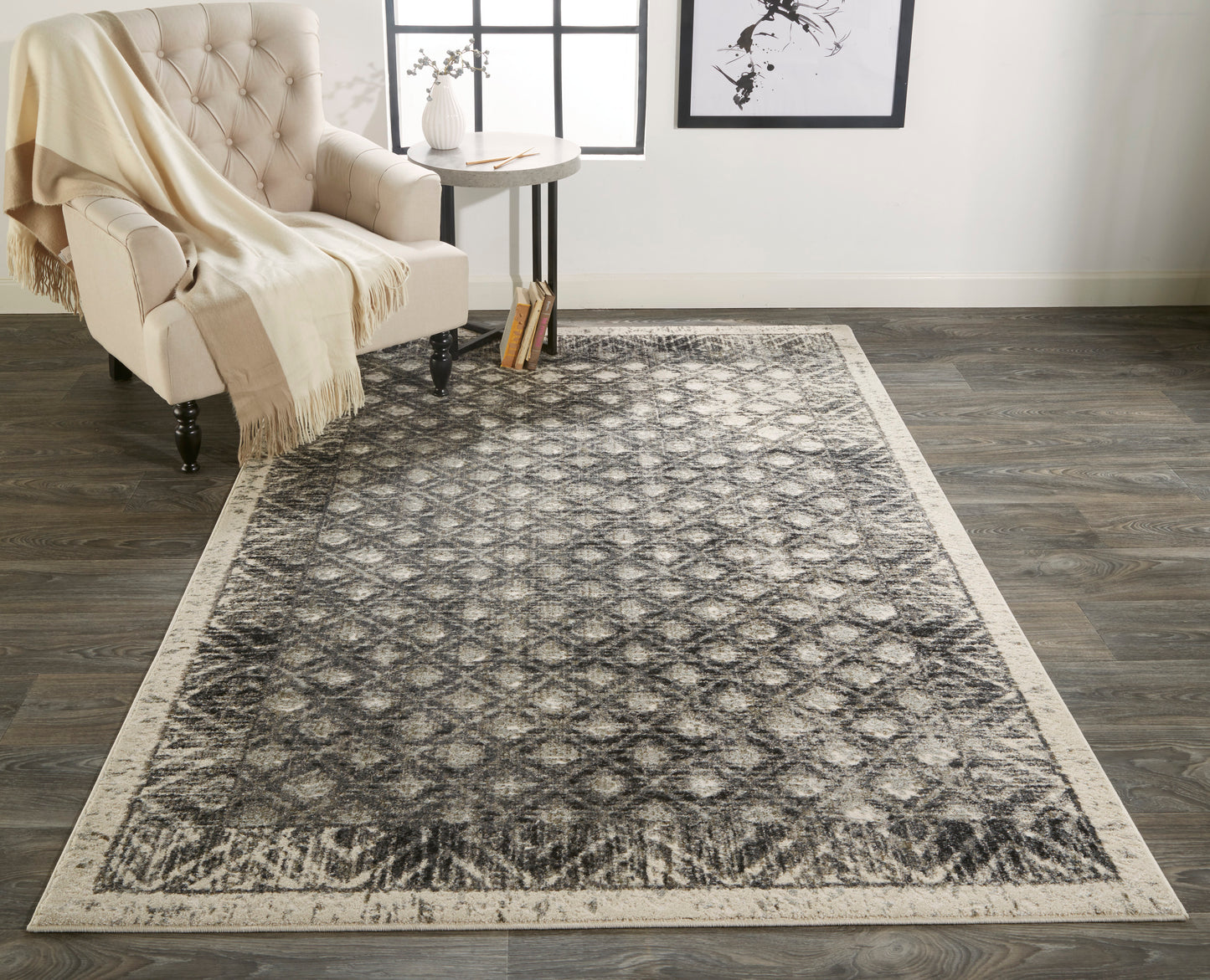Feizy Rugs Kano 3875F Gray Transitional/Casual/Bohemian &  Rug