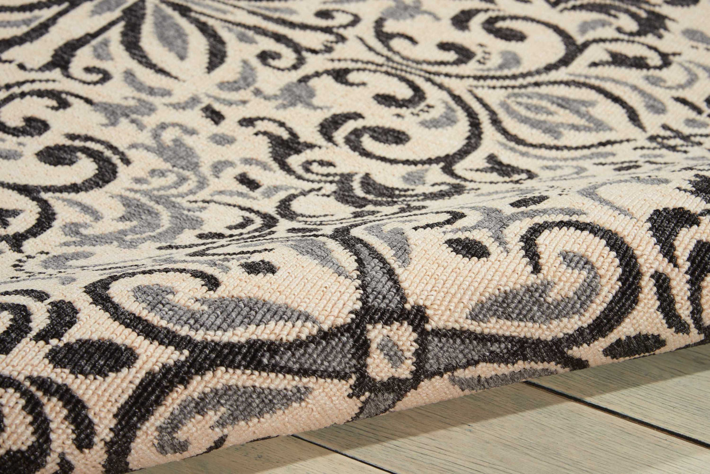 Nourison Home Caribbean  Ivory Charcoal  Transitional