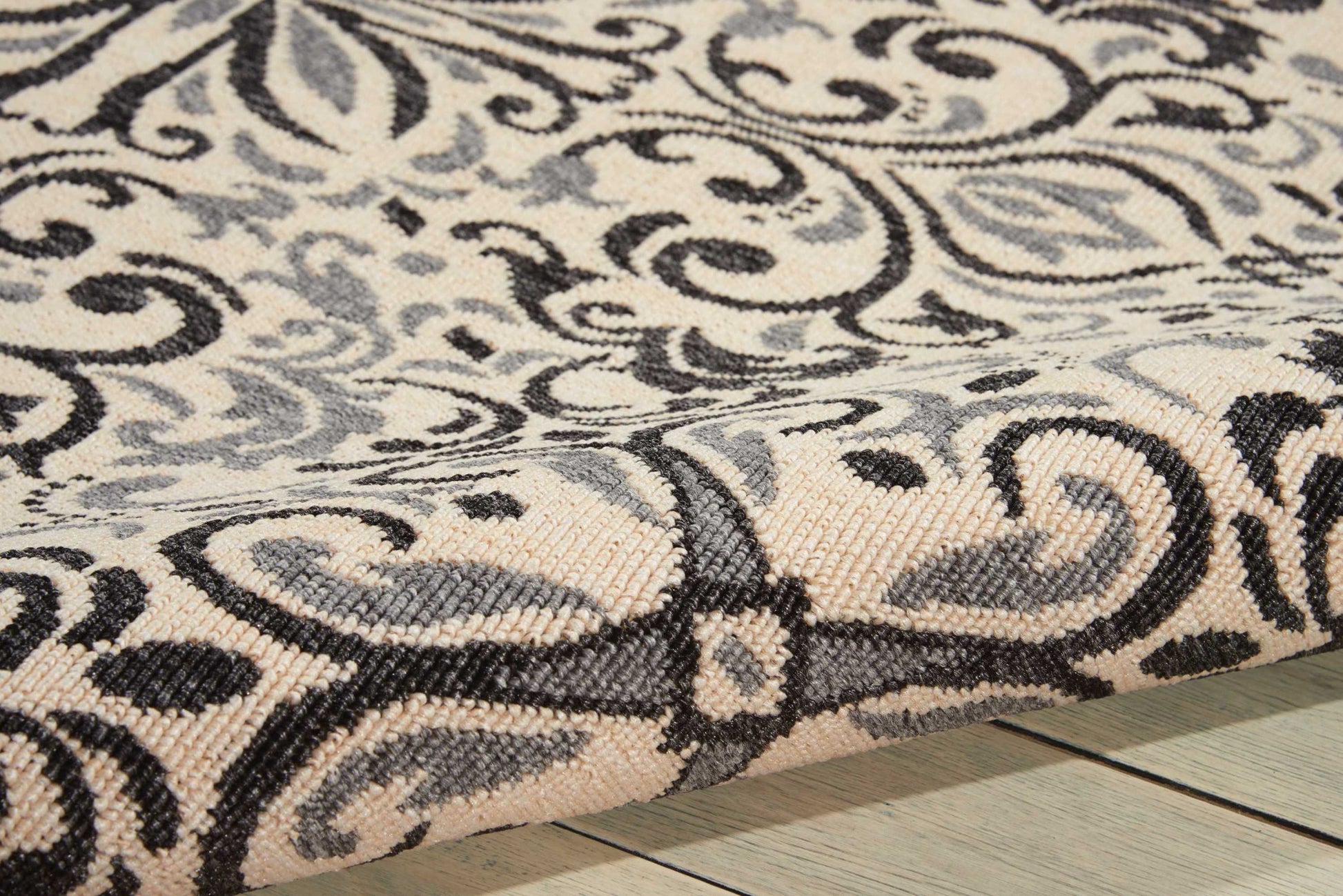 Nourison Home Caribbean  Ivory Charcoal  Transitional