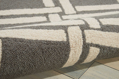 Nourison Home Linear  Grey Ivory  Contemporary