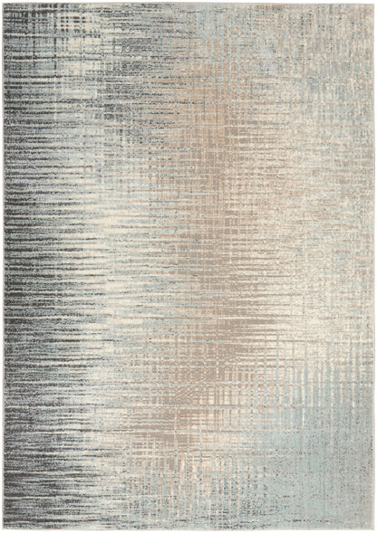 Nourison Home Marmara MRA01 Teal Grey Contemporary Power-loomed Rug