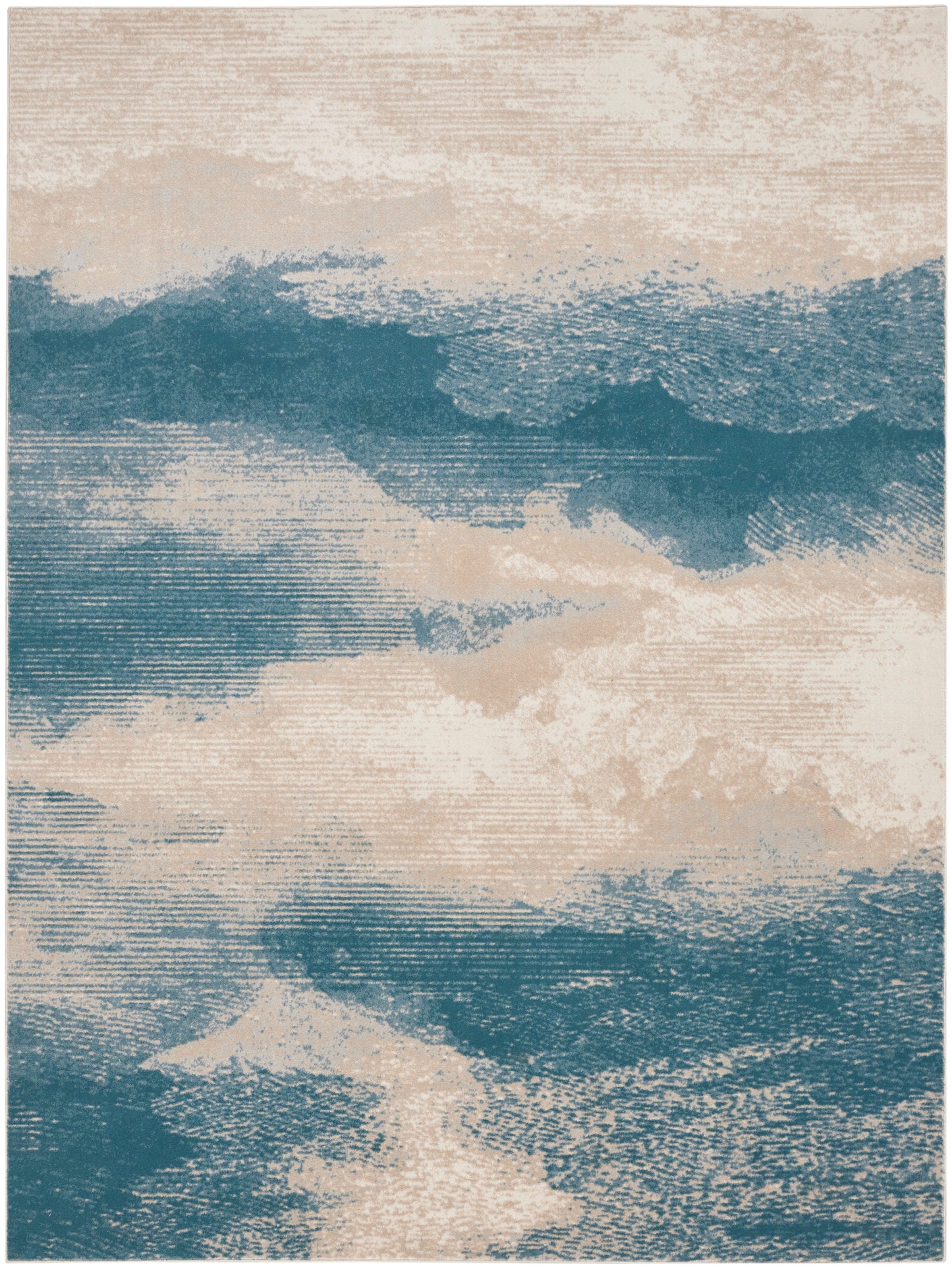 Nourison Home Maxell  Ivory Teal  Contemporary