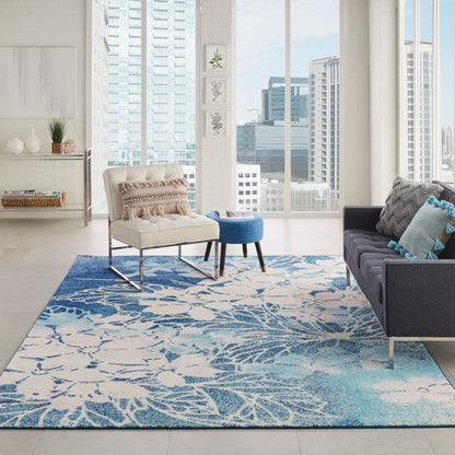 Nourison Home Tranquil  Navy Pink  Contemporary