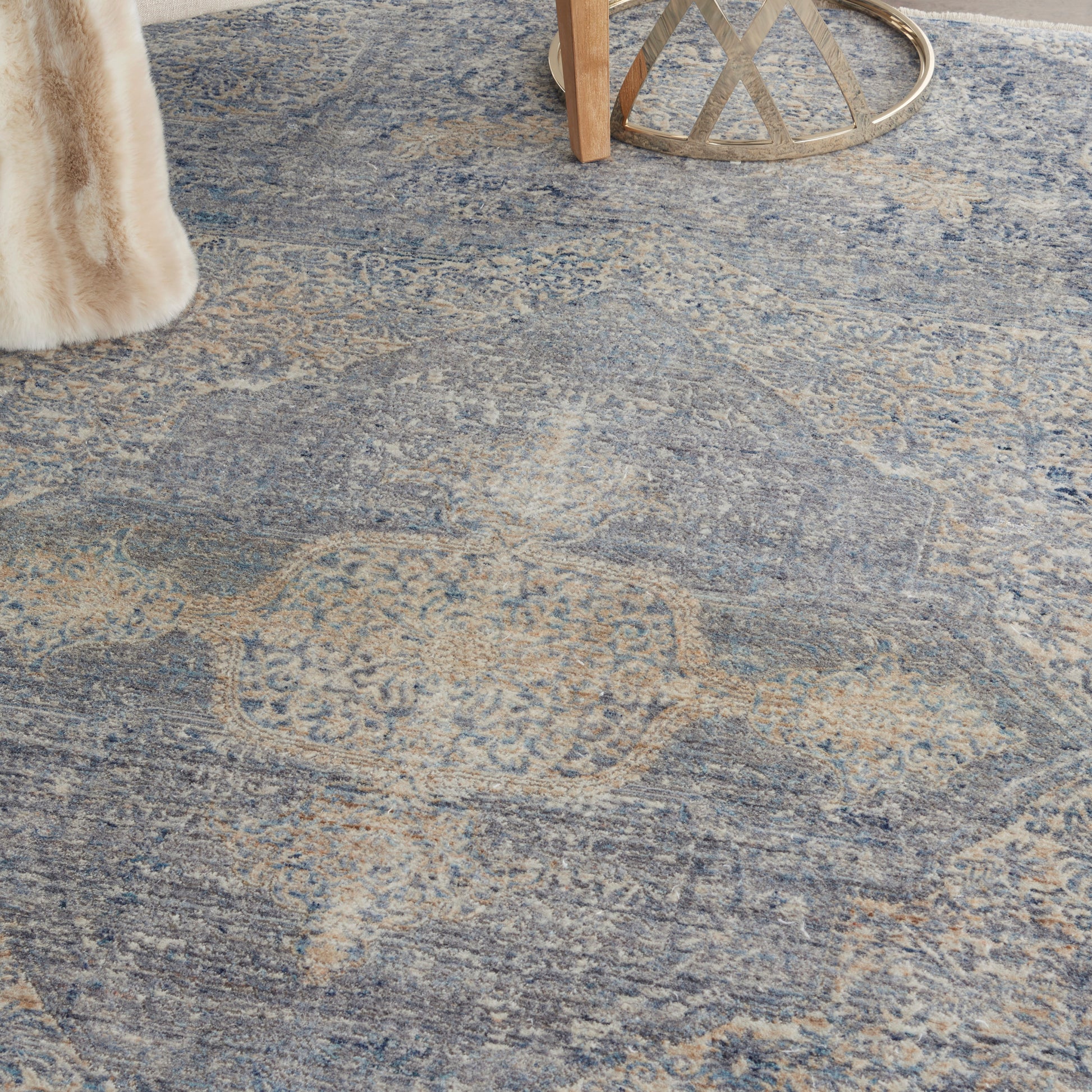 Nourison Home Lustrous Weave  Blue Grey  