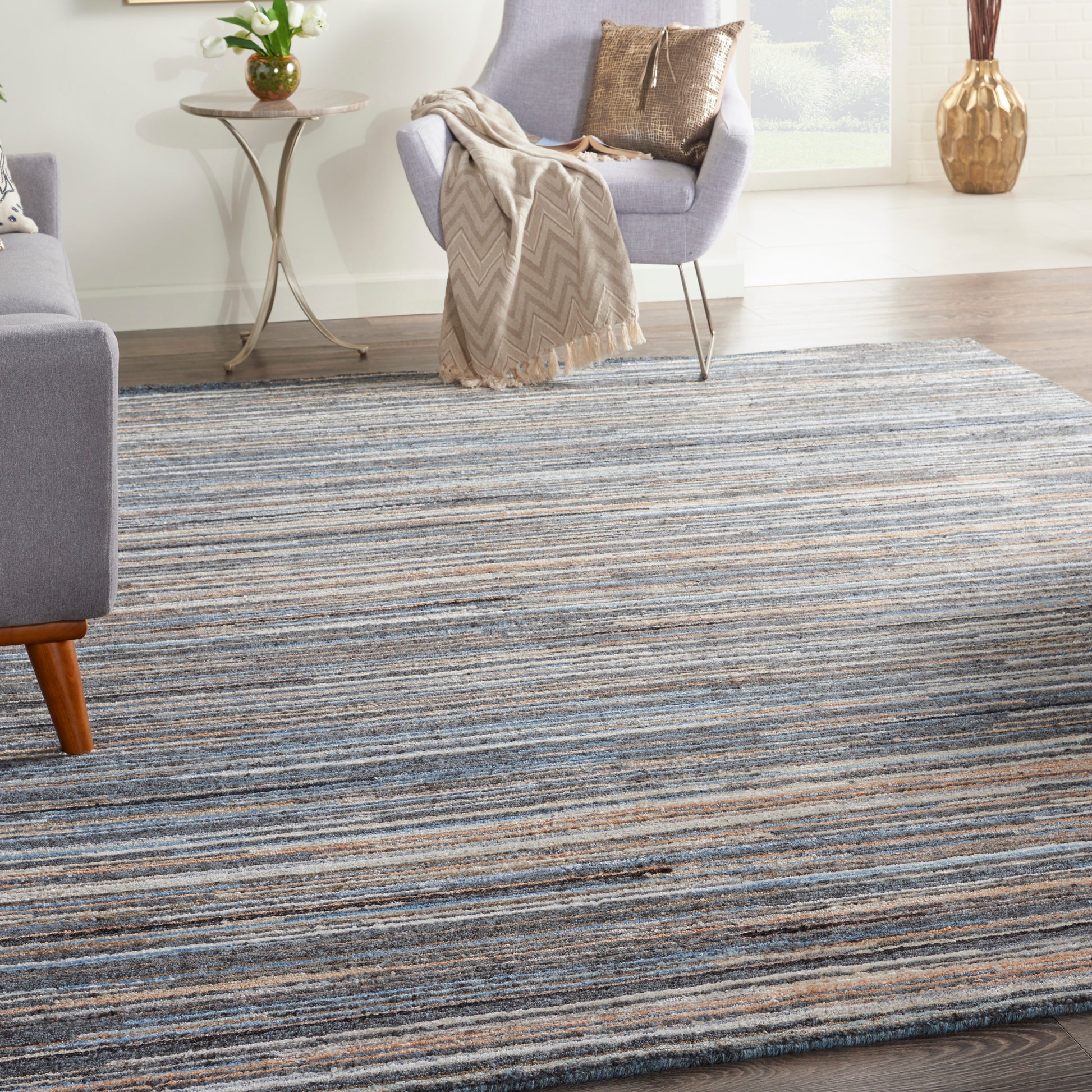 Nourison Home Plateau  Blue  Contemporary