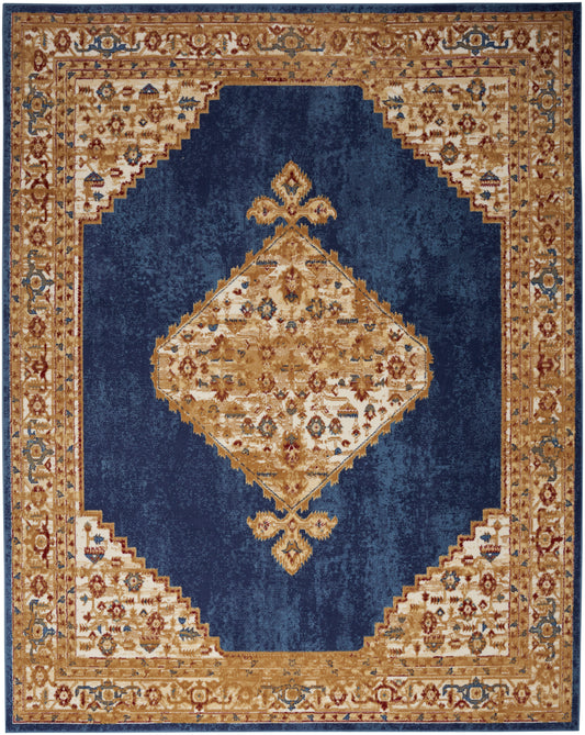 Nourison Home Grafix  Navy Gold  Traditional