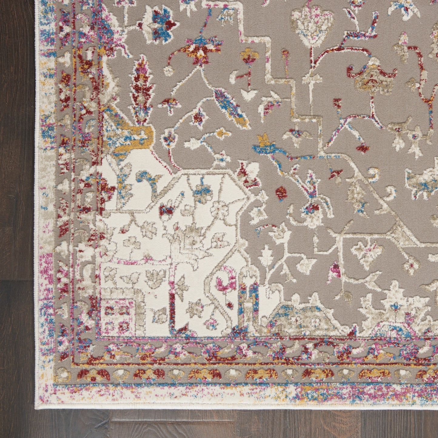 Nourison Home Melody  Grey Multicolor  Traditional
