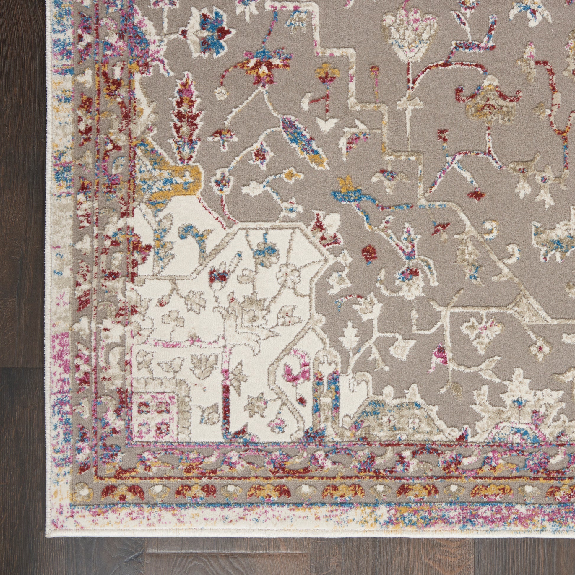 Nourison Home Melody  Grey Multicolor  Traditional
