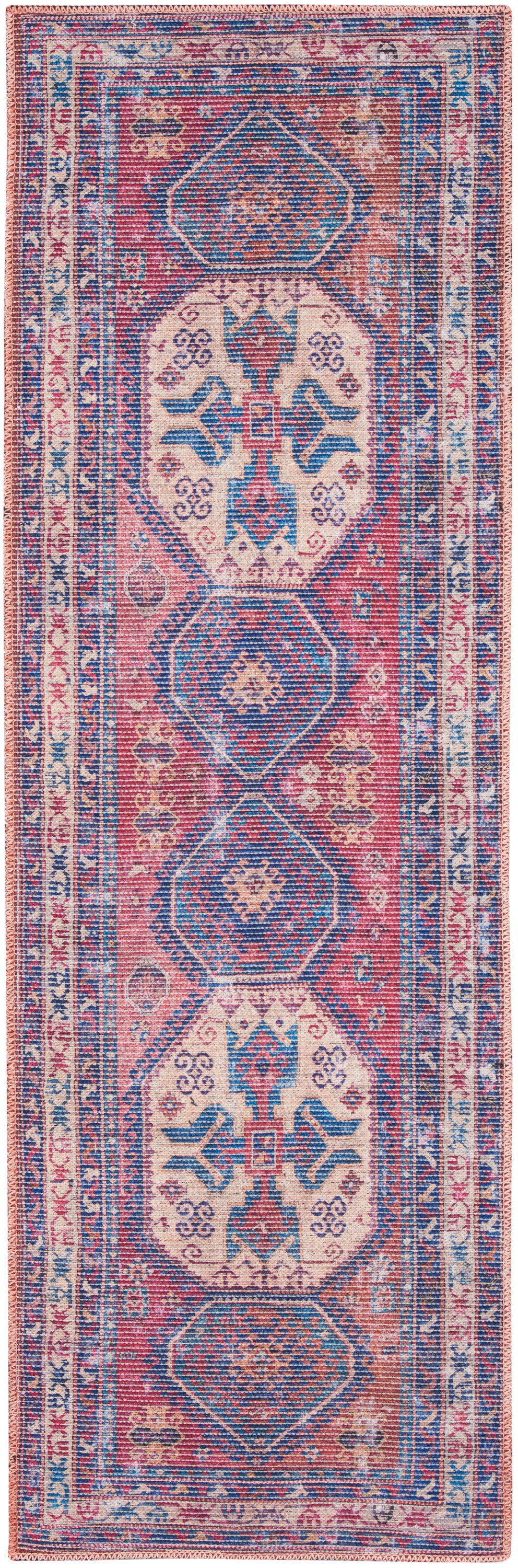 Nourison Home New Concept Washables SR105 Red Navy Traditional Machine Woven Rug