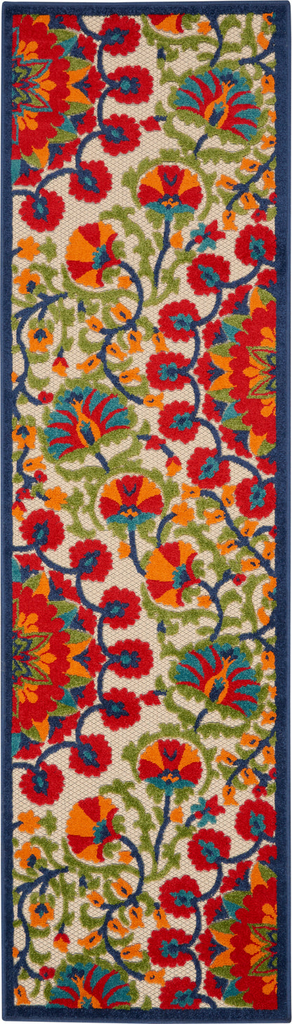 Nourison Home Aloha ALH20 Red Multicolor Contemporary Power-loomed Rugs