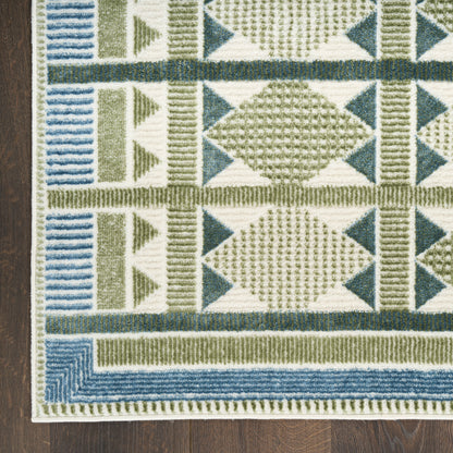 Nourison Home Nordic  Green Blue  Contemporary