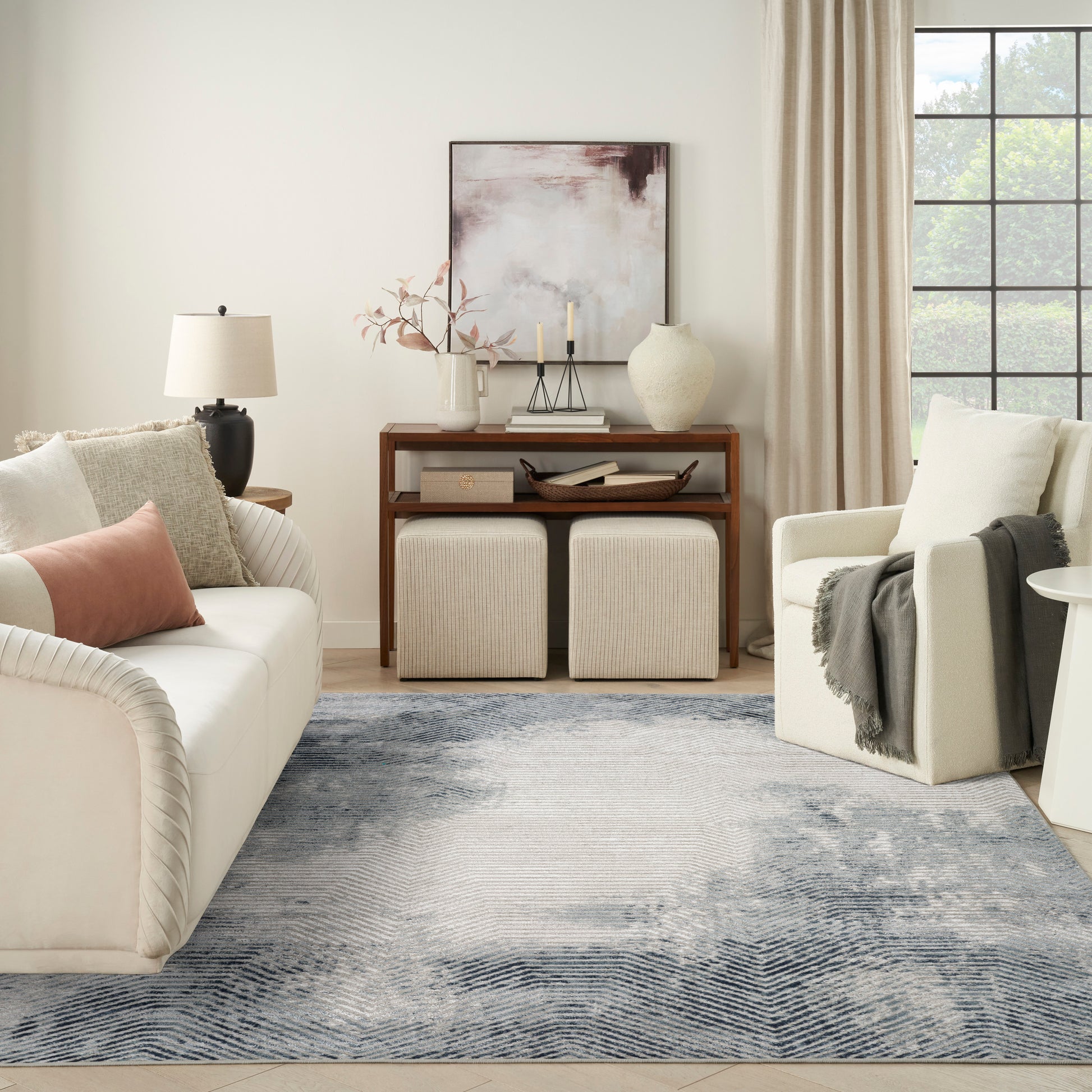 Nourison Home Dekor  Grey Navy  Contemporary