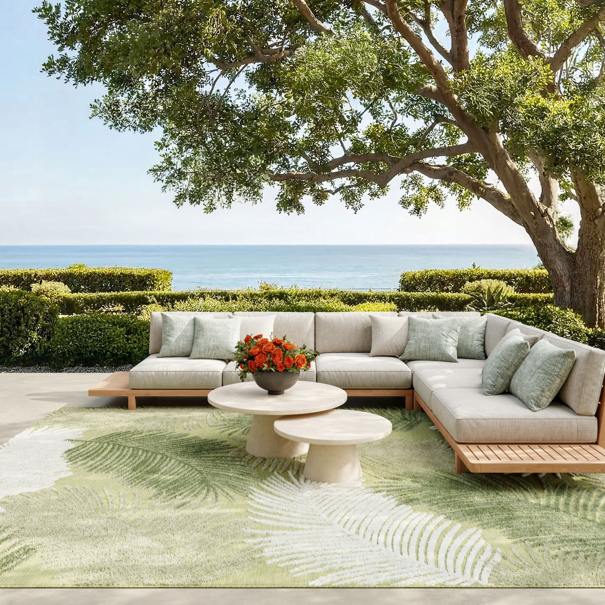 Nourison Home Suncoast  Green  Contemporary
