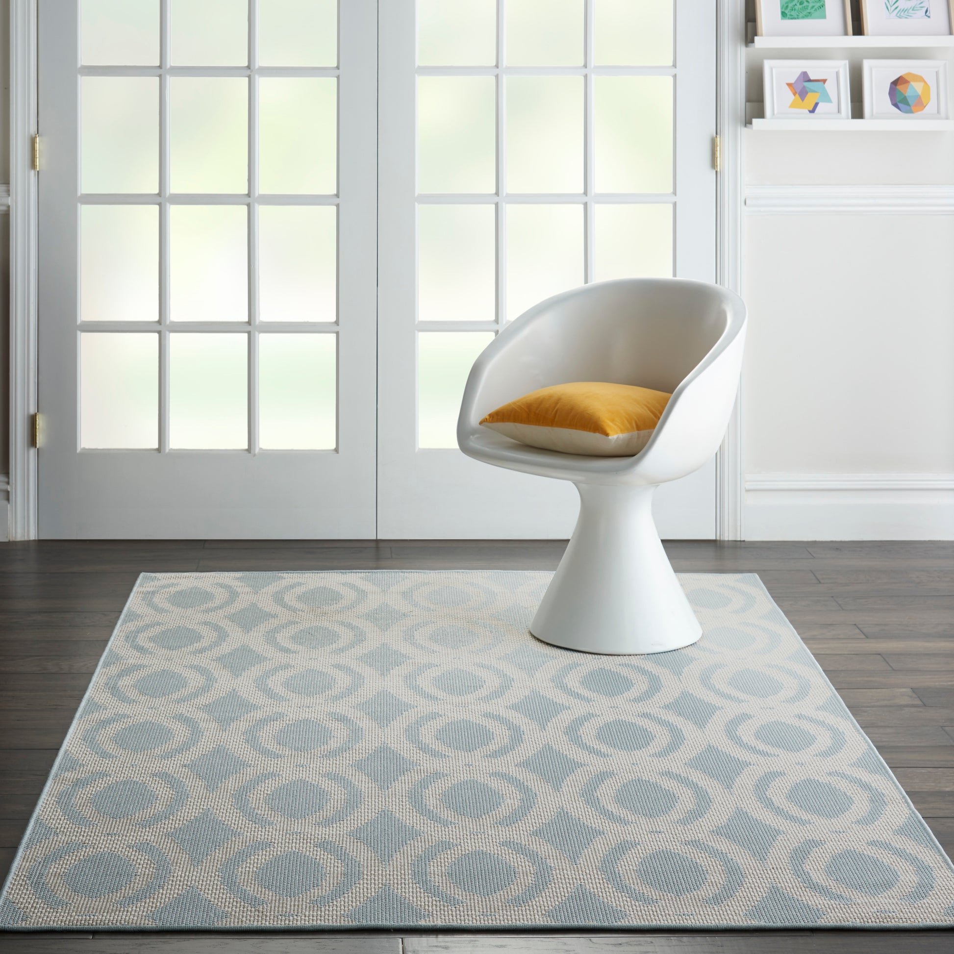 Nourison Home Aruba  Light Blue Cream  Contemporary