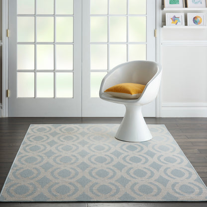 Nourison Home Aruba  Light Blue Cream  Contemporary