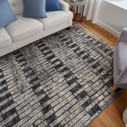 Feizy Kano 39LKF Charcoal Transitional/Industrial Rug - Rugs - Feizy - Atlanta Designer Rugs