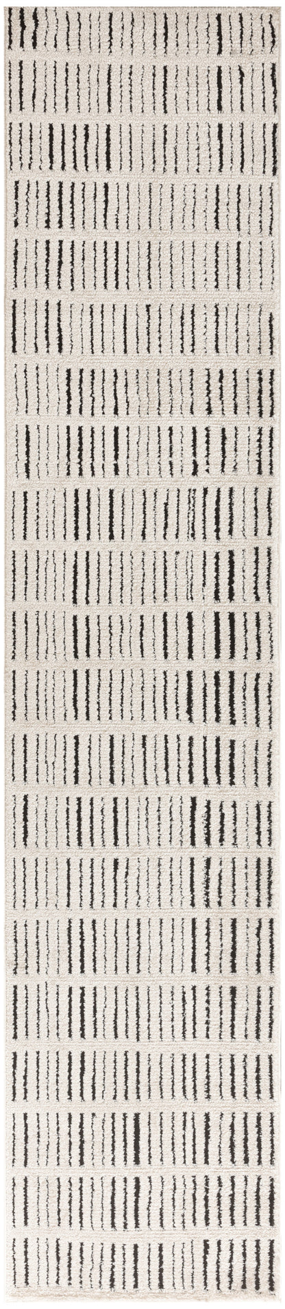 Nourison Home Modern Comfort MNC03 Ivory Black Contemporary Power-loomed Rug