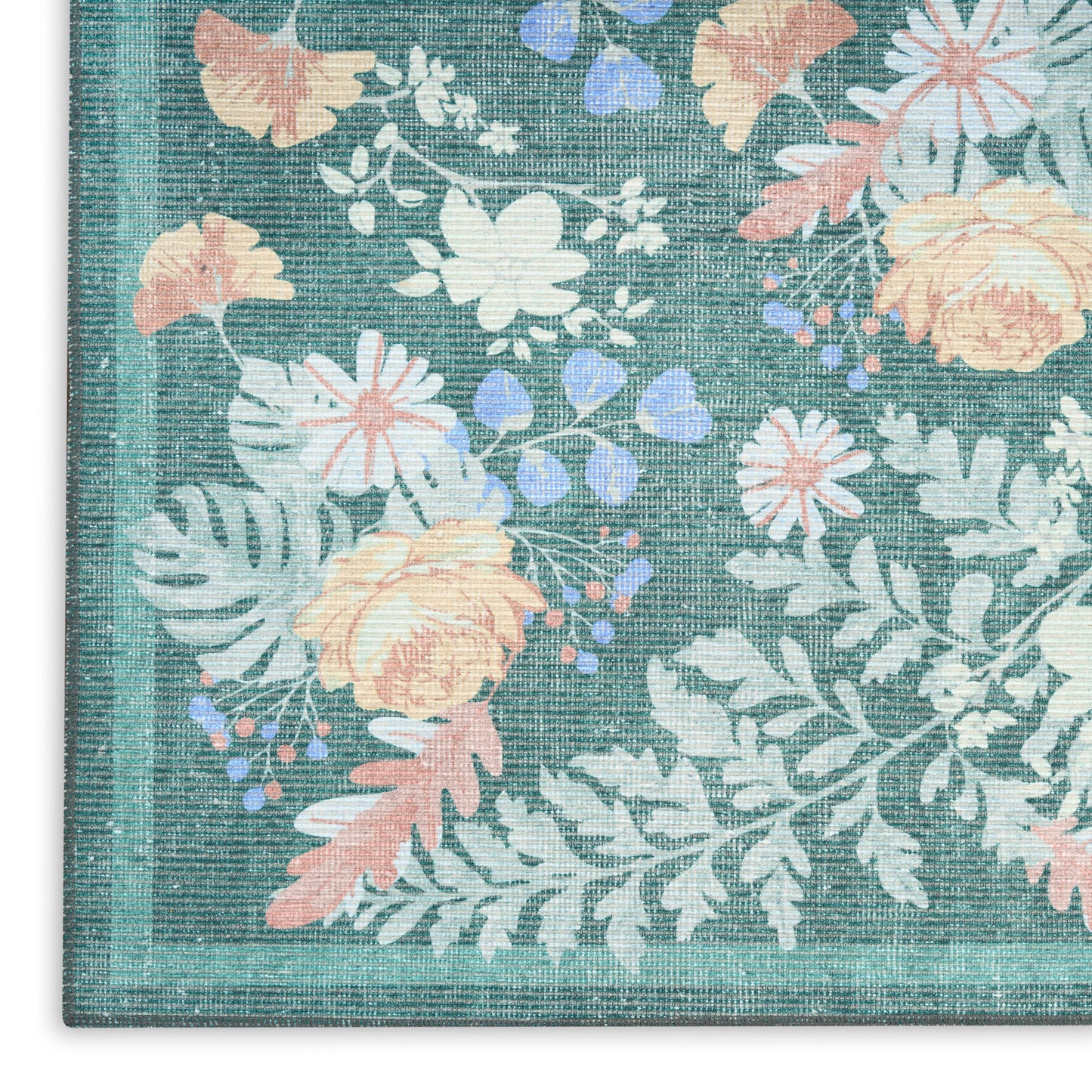 Nourison Home Botanical Washables  Green Multicolor  Contemporary