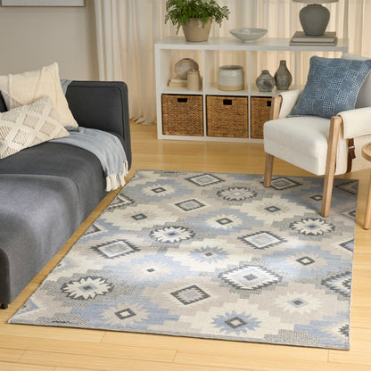 Nourison Home Copenhagen  Ivory Blue  Contemporary