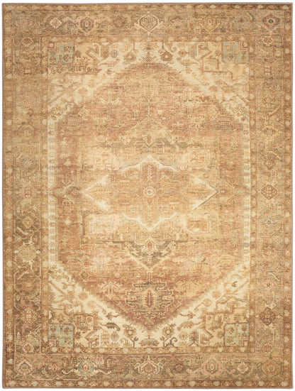 Nourison Home Vintage Washables VWS14 Gold Traditional Flat Weave Rug